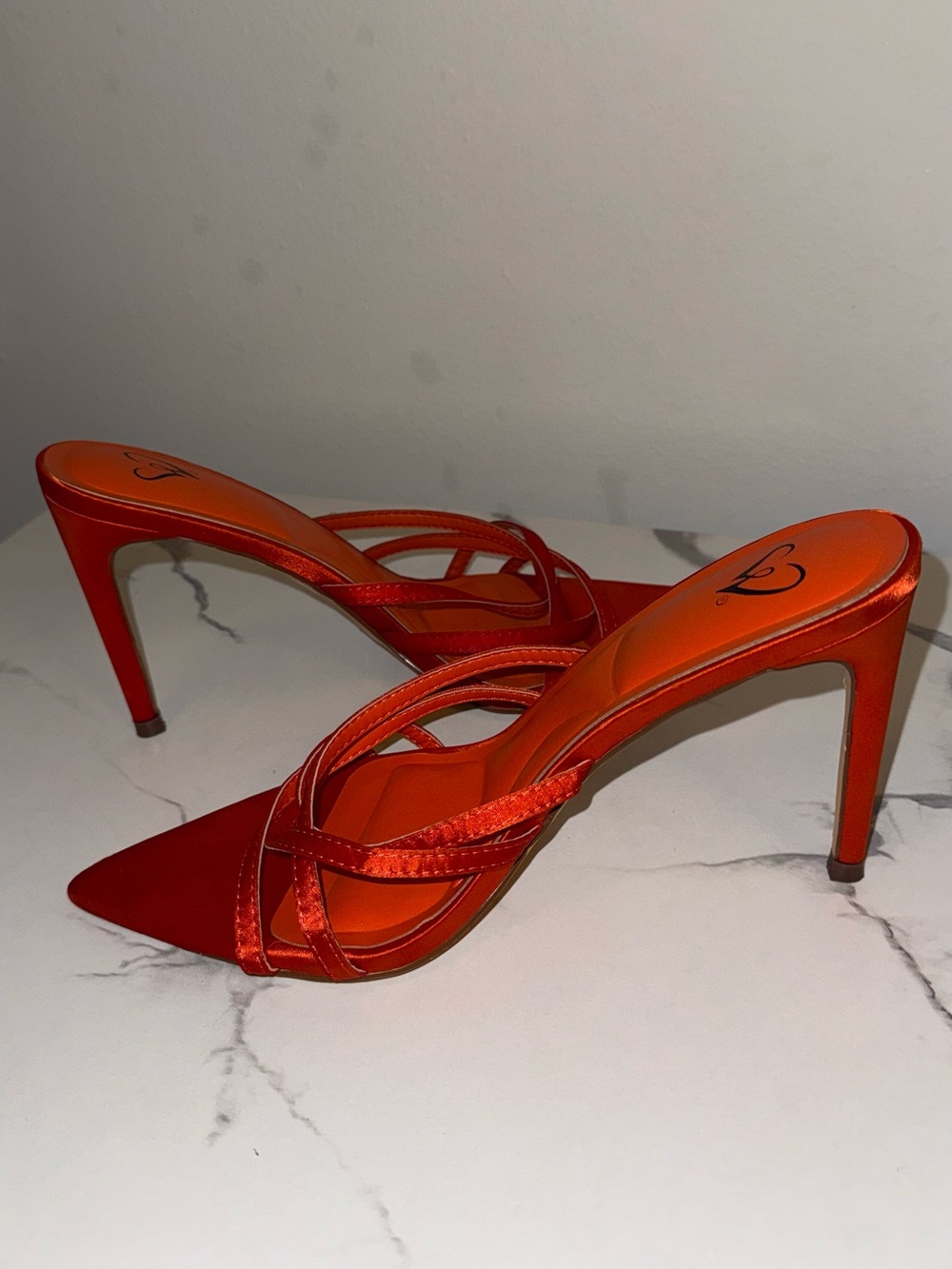 Windsor Red Strappy Pointed-Toe Stiletto Mules